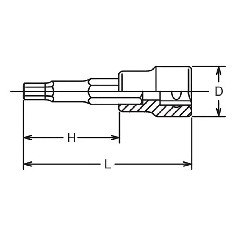 Ko-ken Tools 3/8 Sq. Dr. Bit Socket 13mm Hex Length 100mm Ko-ken Tools