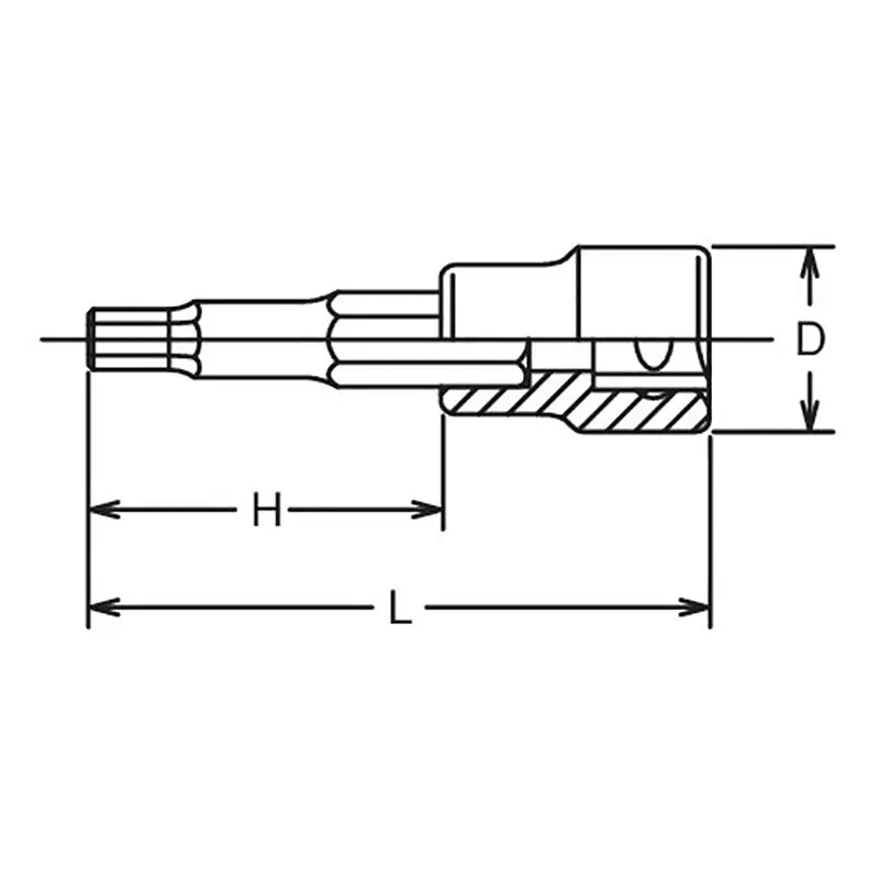 Ko-ken Tools 3/8 Sq. Dr. Bit Socket 11mm Hex Length 160mm Ko-ken Tools