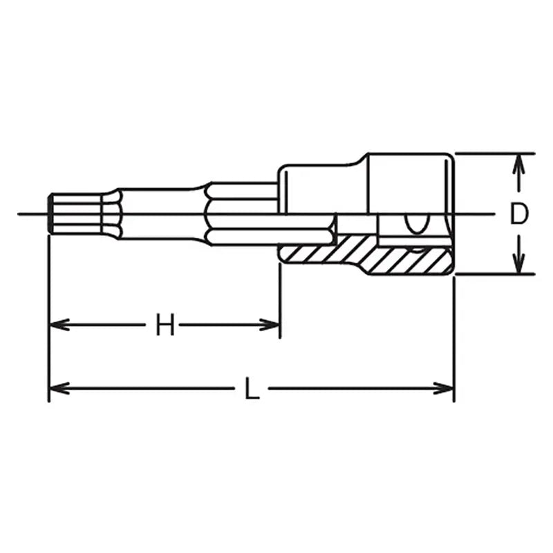 Ko-ken Tools 3/8 Sq. Dr. Bit Socket 11mm Hex Length 38mm Ko-ken Tools