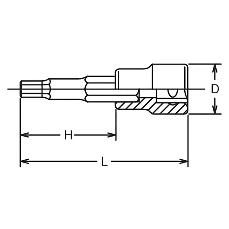 Ko-ken Tools 3/8 Sq. Dr. Bit Socket 9mm Hex Length 38mm Ko-ken Tools