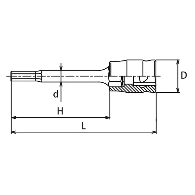 Ko-ken Tools 3/8 Sq. Dr. Bit Socket 4mm 6 point Length 50mm Z-series Ko-ken Tools