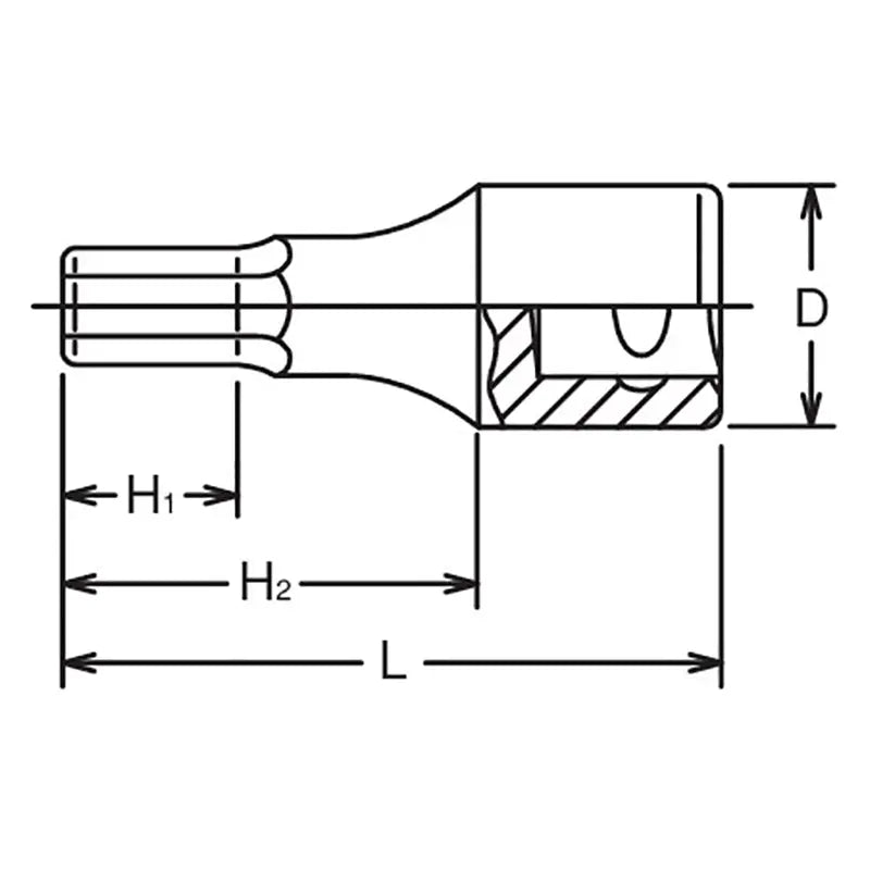 Ko-ken Tools 3/8 Sq. Dr. Bit Socket 6mm Hex Length 62mm Ko-ken Tools