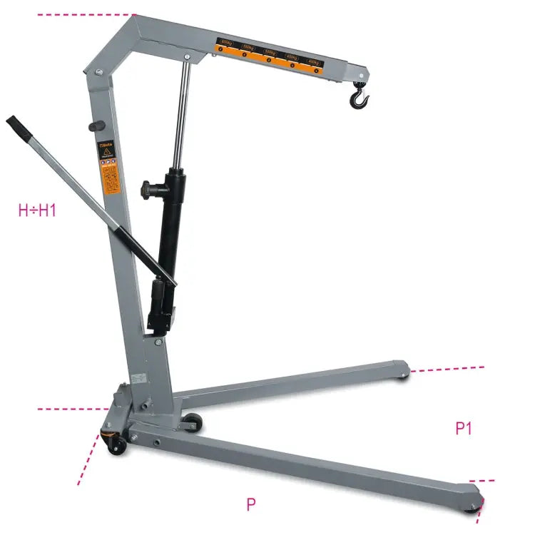 Beta Tools (Article# 3024 0,6) Folding Hydraulic Crane with Dual Effect Pump - BT 030240006 
