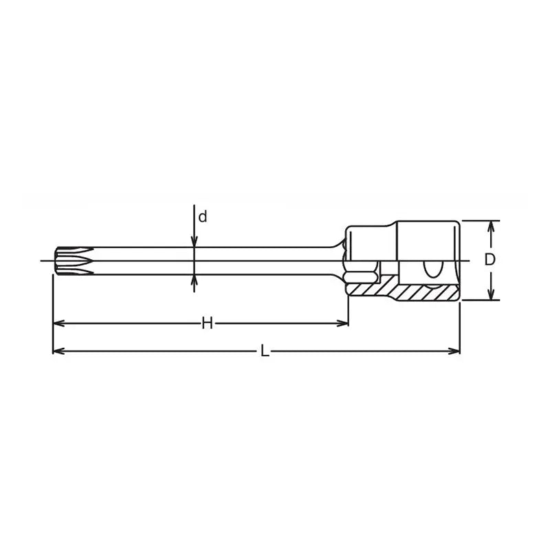 Ko-ken Tools 3/8 Sq. Dr. Round Shank Tamper-Resistant TORXÂ® T27H - Length 100mm Ko-ken Tools