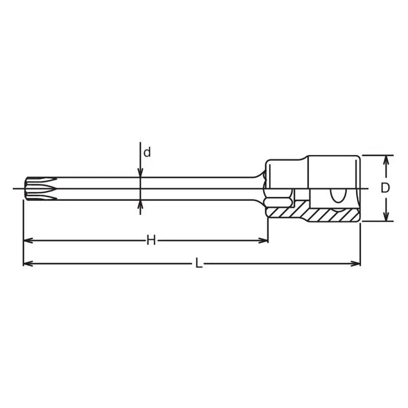 Ko-ken Tools 3/8 Sq. Dr. Round Shank TORXÂ® T27 Bit Socket - Length 100mm Ko-ken Tools