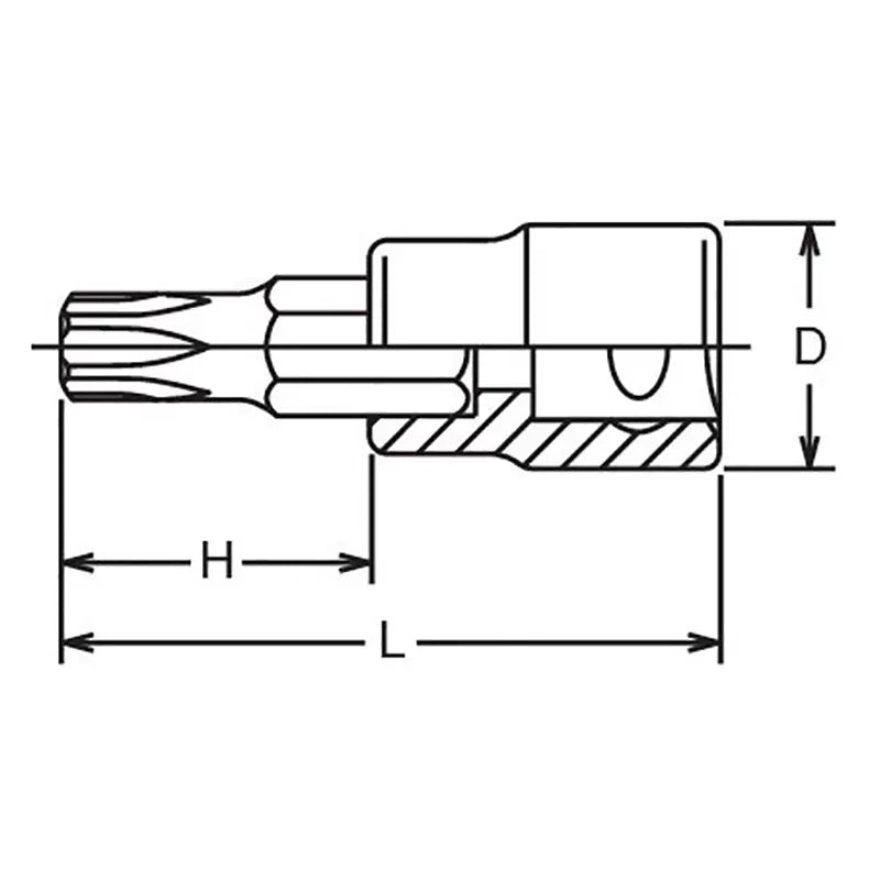 Ko-ken Tools 3/8 Sq. Dr. Tamper Resistant TORXplusÂ® 20IPR Bit Socket - Length 50mm Ko-ken Tools