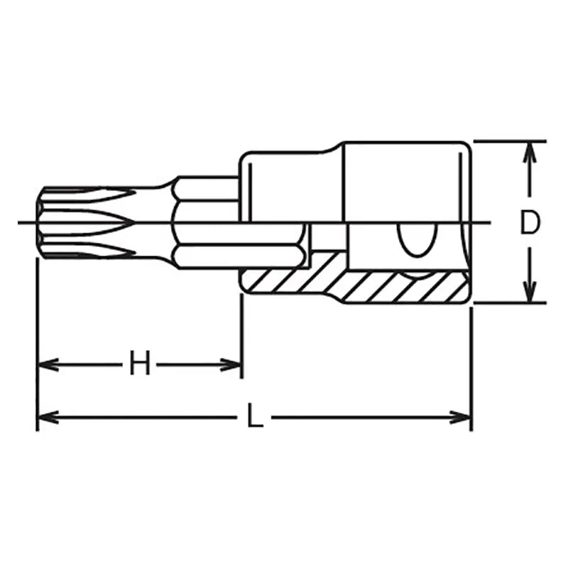 Ko-ken Tools 3/8 Sq. Dr. Tamper-Resistant TORXplusÂ® 55IPR Bit Socket - Length 50mm Ko-ken Tools