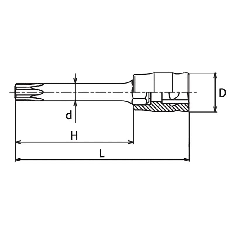 Ko-ken Tools 3/8 Sq. Dr. Z-Series TORXÂ® T50 Bit Socket - Length 75mm Ko-ken Tools