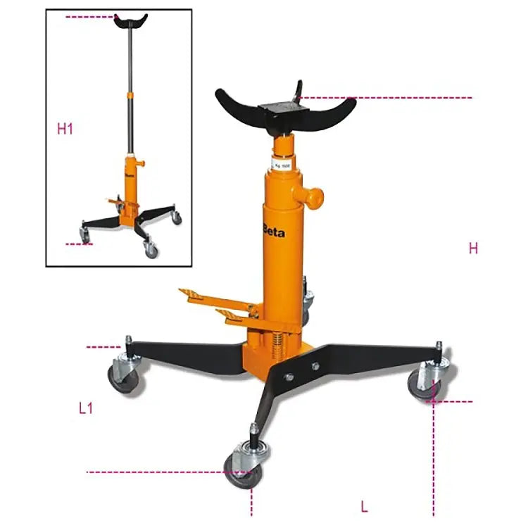 Beta Tools (Article# 3026 2P/1,5-0,6) Two-Stage Hydraulic Pit and Under Bridge Jack - BT 030260015 