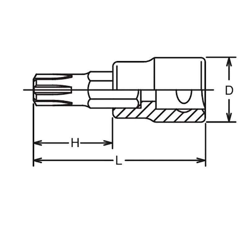 Ko-ken Tools 3/8 Sq. Dr. Bit Socket Ribe-CV M12 Length 50mm Ko-ken Tools