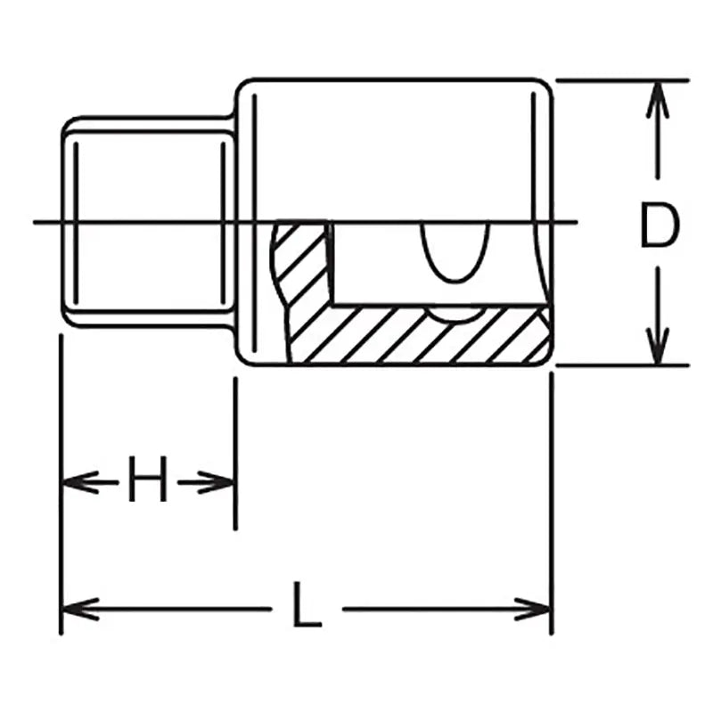 Ko-ken Tools 3/8 Sq. Dr. Bit Socket 8mm Square Length 28mm For Drain Plug Ko-ken Tools