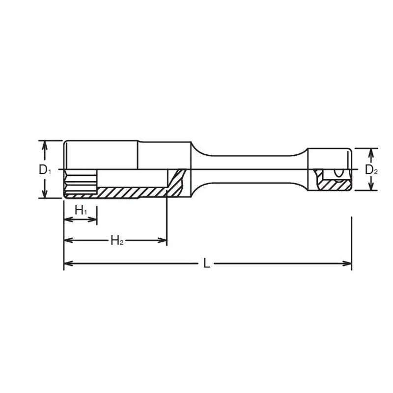 Ko-ken Tools 3/8 Sq. Dr. 12-Point 125mm Length Extension Socket - 10mm Ko-ken Tools