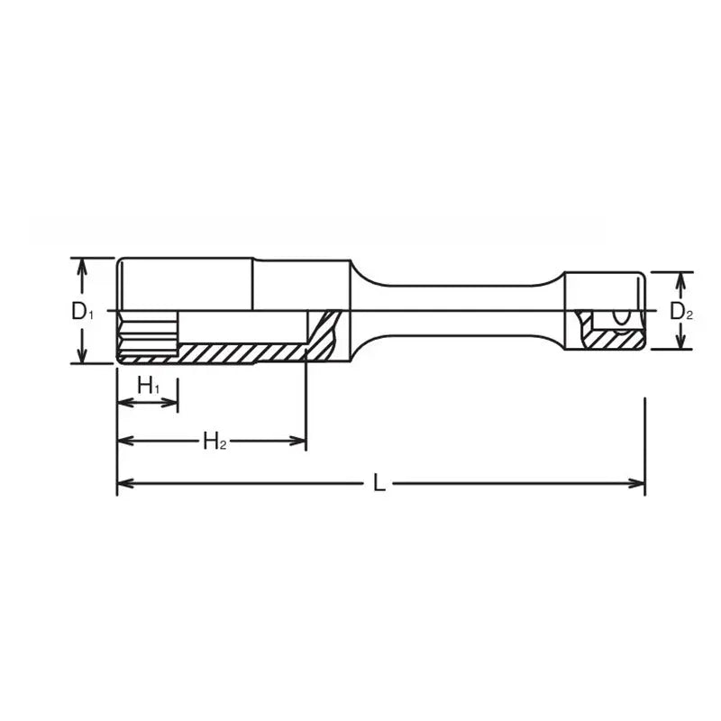 Ko-ken Tools 3/8 Sq. Dr. 12-point 250mm Long Extension Socket - 17mm Ko-ken Tools