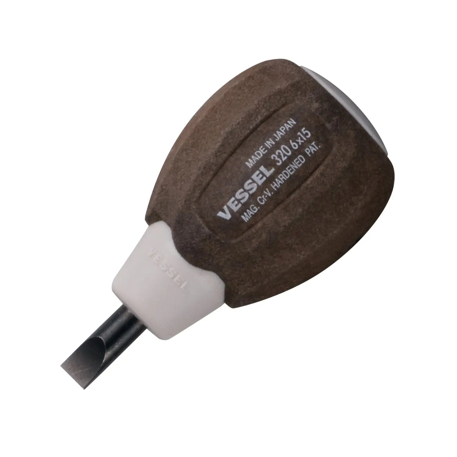 Vessel Tools Wood-Compo Stubby Slotted Screwdriver, 6 x 15mm - VL 320S615 Vessel Tools