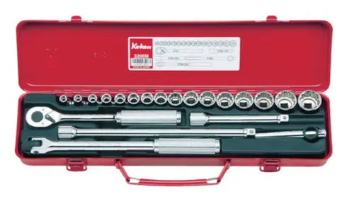 Ko-ken Tools 3/8 Sq. Dr. Socket set 6, 12 point 21 pieces Ko-ken Tools