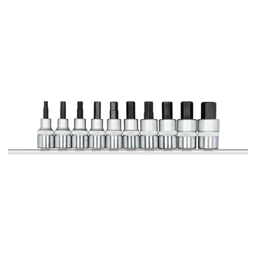 Gedore Red Set of 10 1/2 in Drive Screwdriver Bit Socket with Rail - GD 3300027