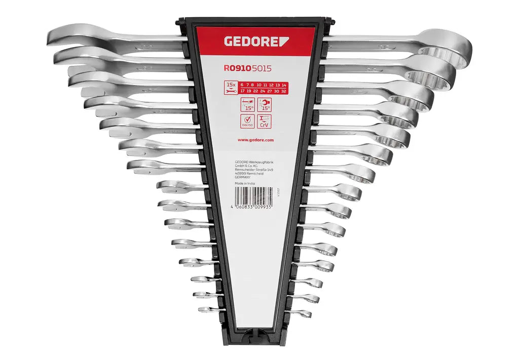 Gedore Set of 15 Ring Jaw Combination Wrench, 6 - 32mm - GD 3300993 Gedore