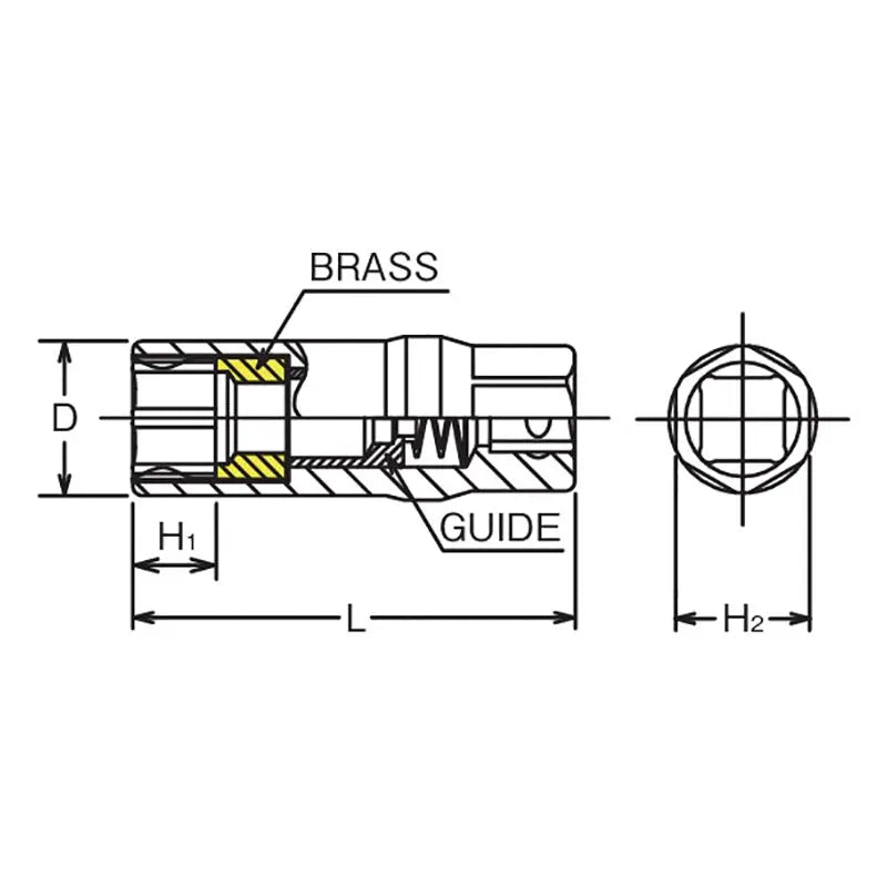 Ko-ken Tools 3/8 Sq. Dr. 6-Point Clip Type Spark Plug Socket 16mm Ko-ken Tools