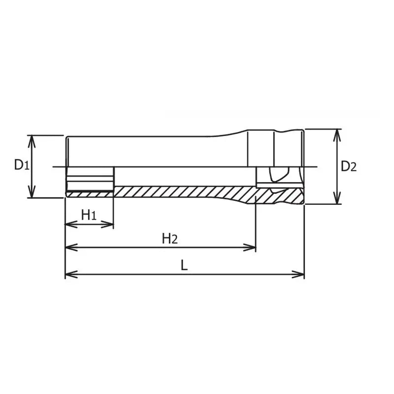 Ko-ken Tools 3/8 Sq. Dr. Z-series 6 point Metric Chrome Socket in 19mm Ko-ken Tools