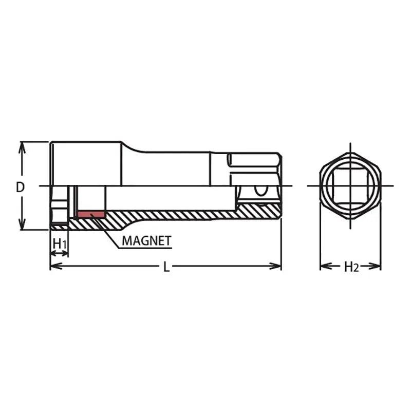 Ko-ken Tools 3/8 Sq. Dr. Magnetic 6 point Spark Plug Socket 19mm Ko-ken Tools
