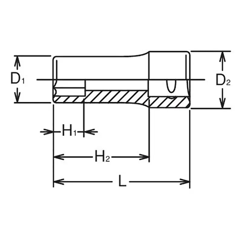 Ko-ken Tools 3/8 Sq. Dr. Socket 10mm 6 point Length 40mm Ko-ken Tools