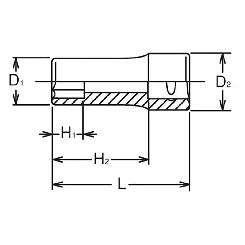 Ko-ken Tools 3/8 Sq. Dr. Socket 9mm 6 point Length 40mm Ko-ken Tools