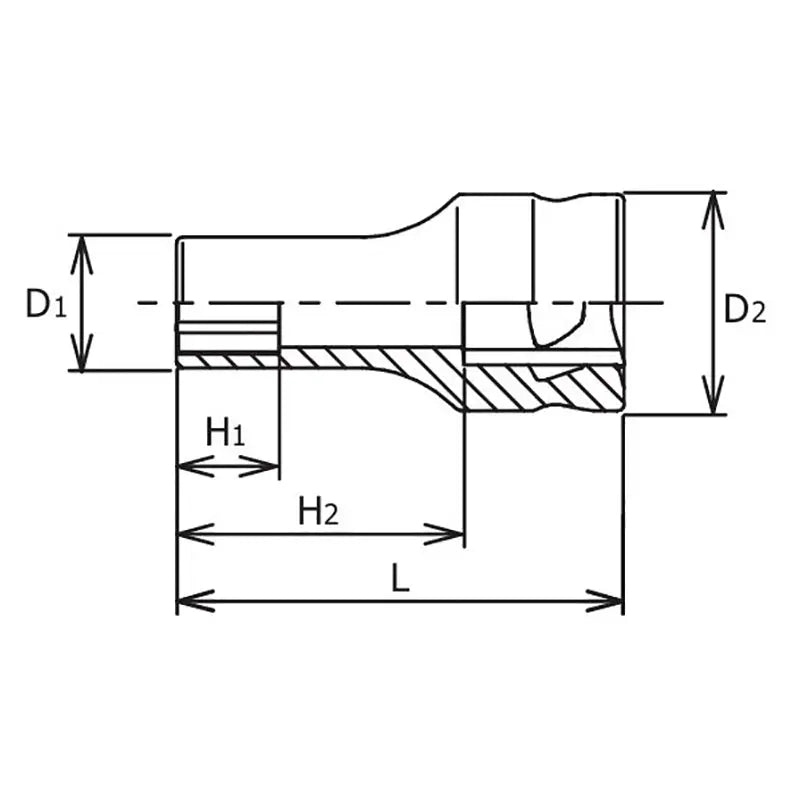 Ko-ken Tools 3/8 Sq. Dr. Z-series Metric Semi-Deep 6 point Chrome Socket - 11mm Ko-ken Tools