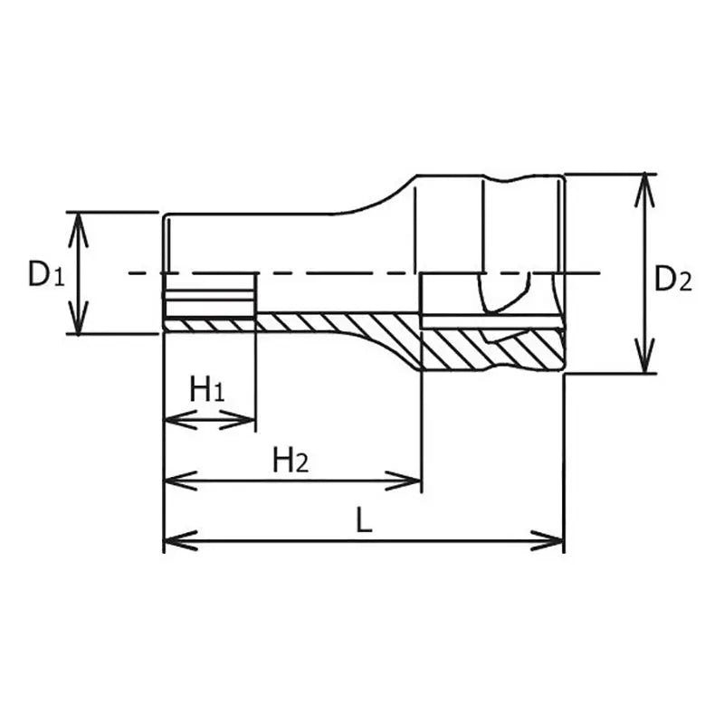 Ko-ken Tools 3/8 Sq. Dr. Z-series Metric Semi-Deep 6 point Chrome Socket - 12mm Ko-ken Tools