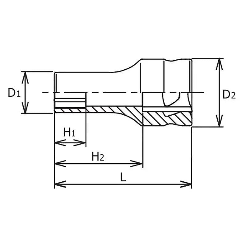 Ko-ken Tools 3/8 Sq. Dr. Z-series Metric Semi-Deep 6 point Chrome Socket - 13mm Ko-ken Tools