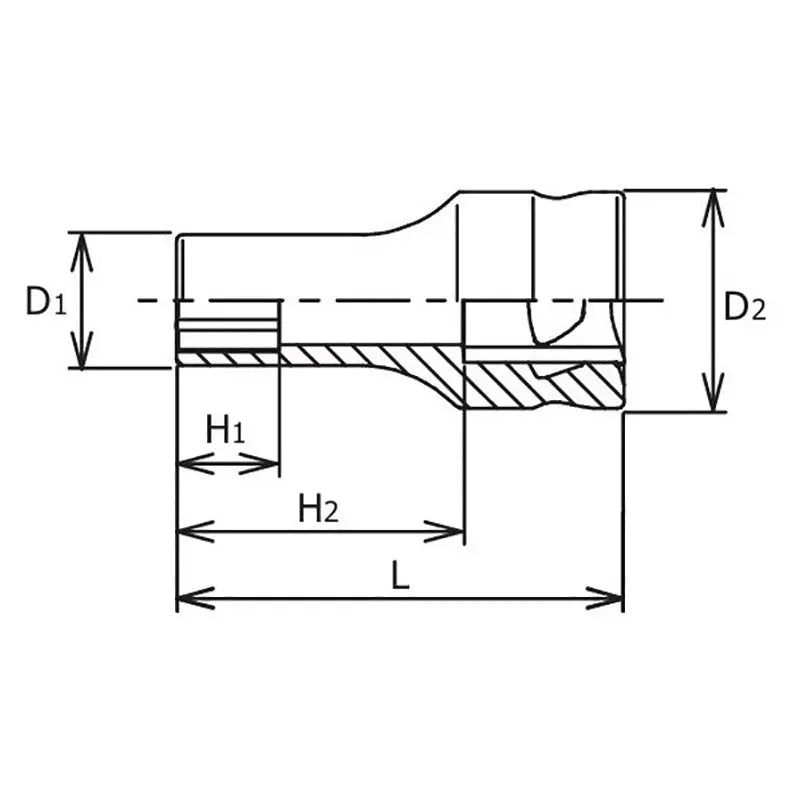Ko-ken Tools 3/8 Sq. Dr. Z-series Metric Semi-Deep 6 point Chrome Socket - 17mm Ko-ken Tools