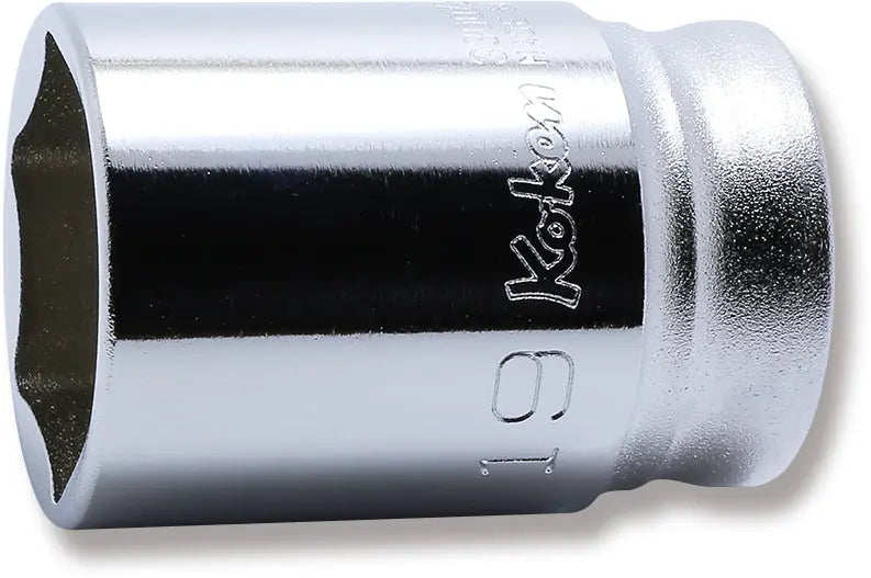 Ko-ken Tools 3/8 Sq. Dr. Z-series Metric Semi-Deep 6 point Chrome Socket - 19mm Ko-ken Tools