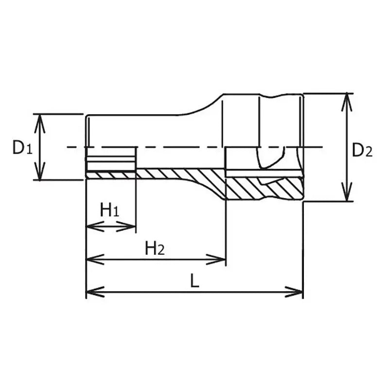 Ko-ken Tools 3/8 Sq. Dr. Z-series Metric Semi-Deep 6 point Chrome Socket - 7mm Ko-ken Tools