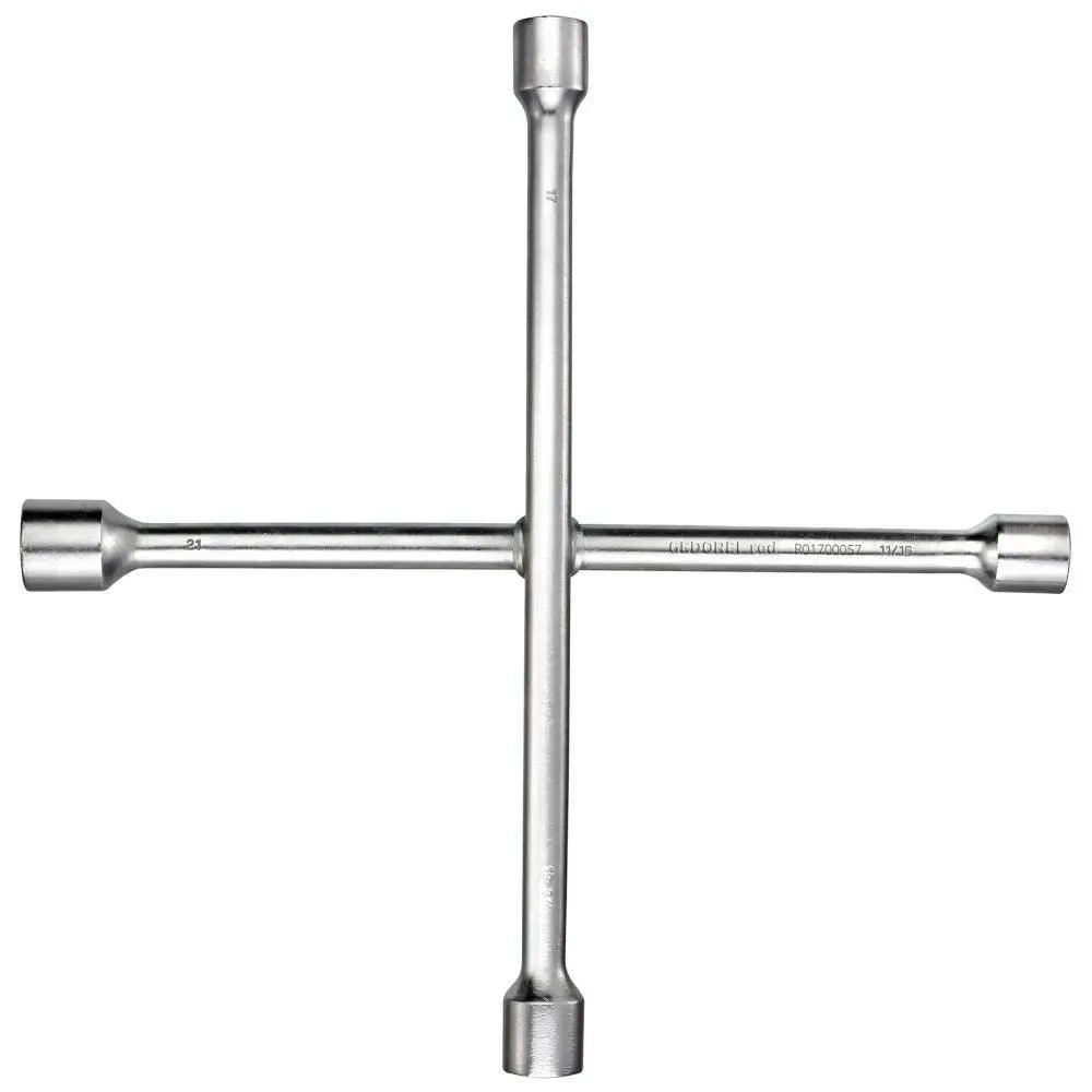 Gedore Red 4-Way Wheel Wrench, Size 17 x 19 x 21 x 11/16 - GD 3301453