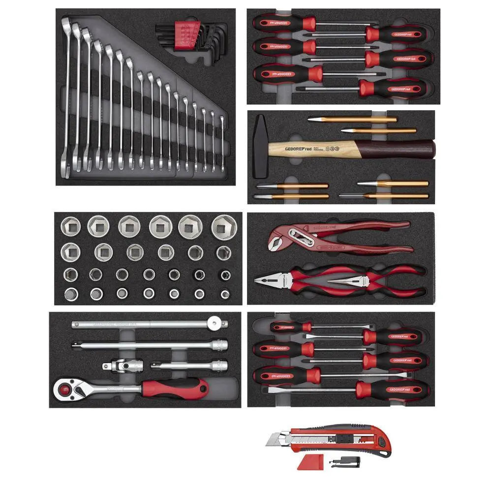 Gedore Red Set of 81 Tools with Foam Modules - GD 3301655