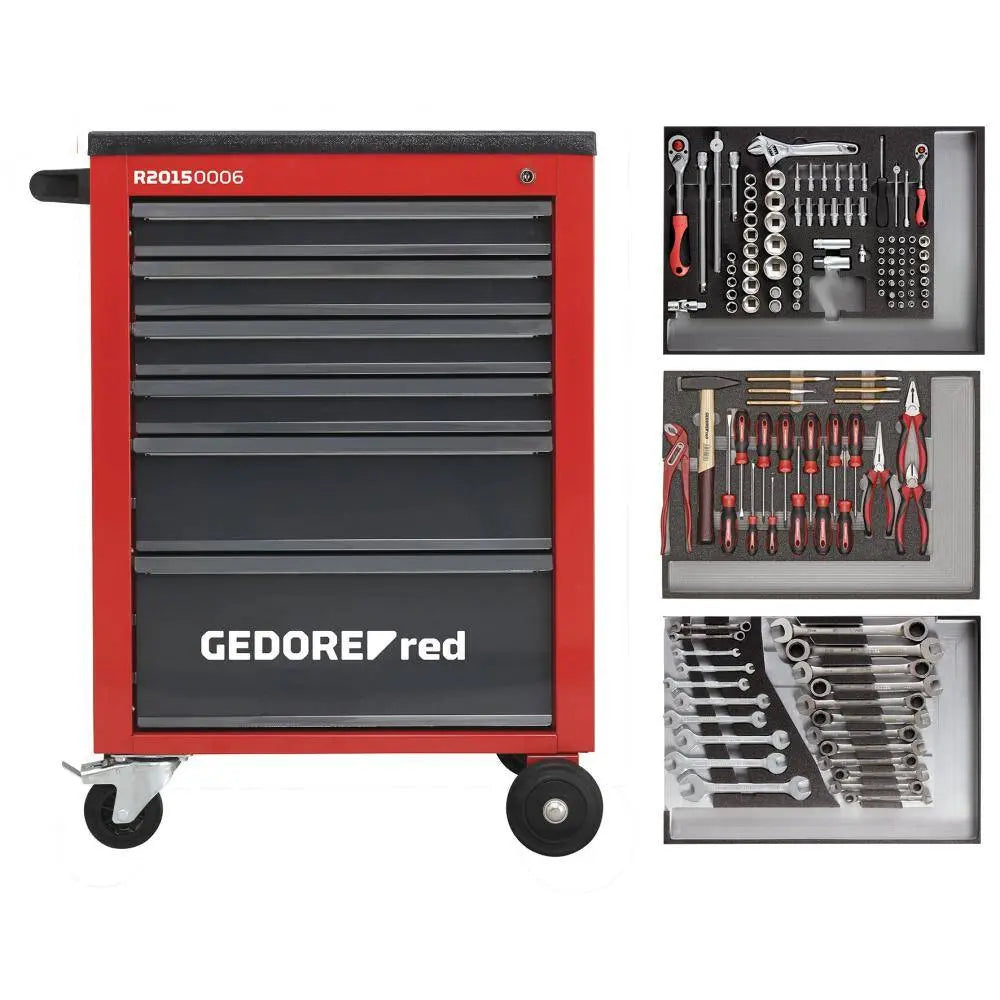 Gedore Red Mechanic Workshop Trolley with 129-Piece Tool Set - GD 3301673