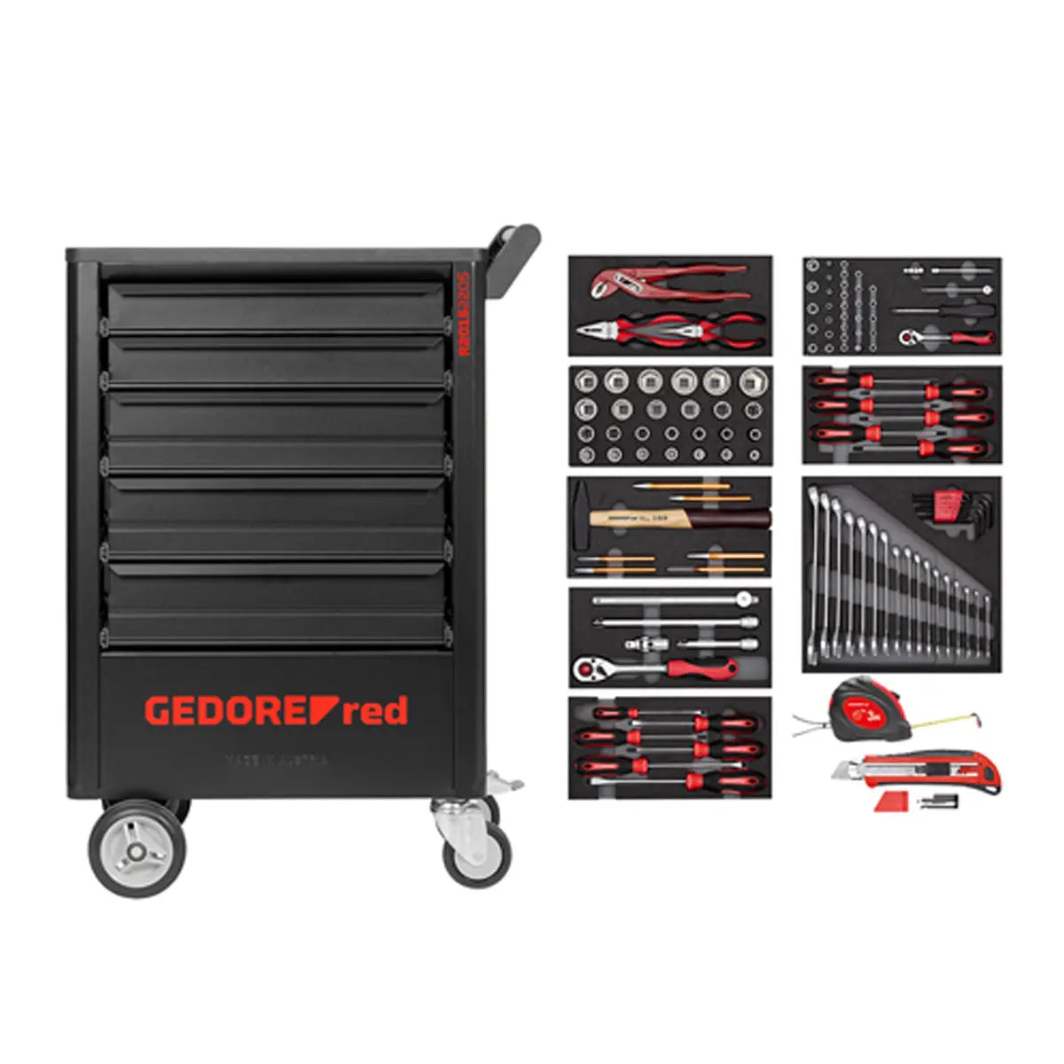 Gedore Red Set of 119 Tools with GEDWorker Workshop Trolley - GD 3301676