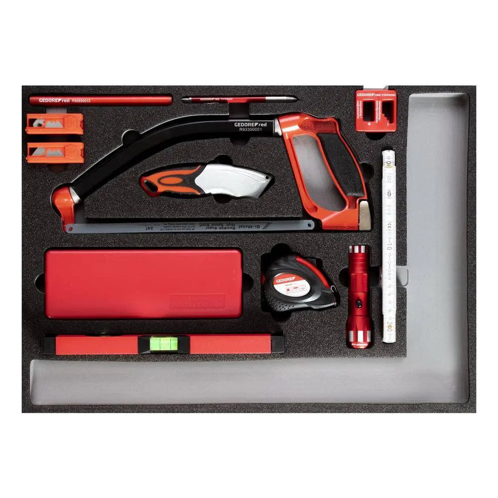 Gedore Red Set of 30 Measuring and Cutting Tools with Foam Module - GD 3301685
