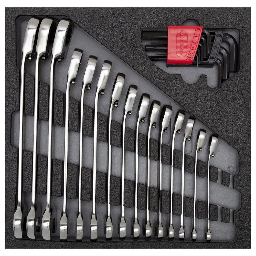 Gedore Red Set of 24 Ratchet Spanner and Allen Keys with Module - GD 3301700