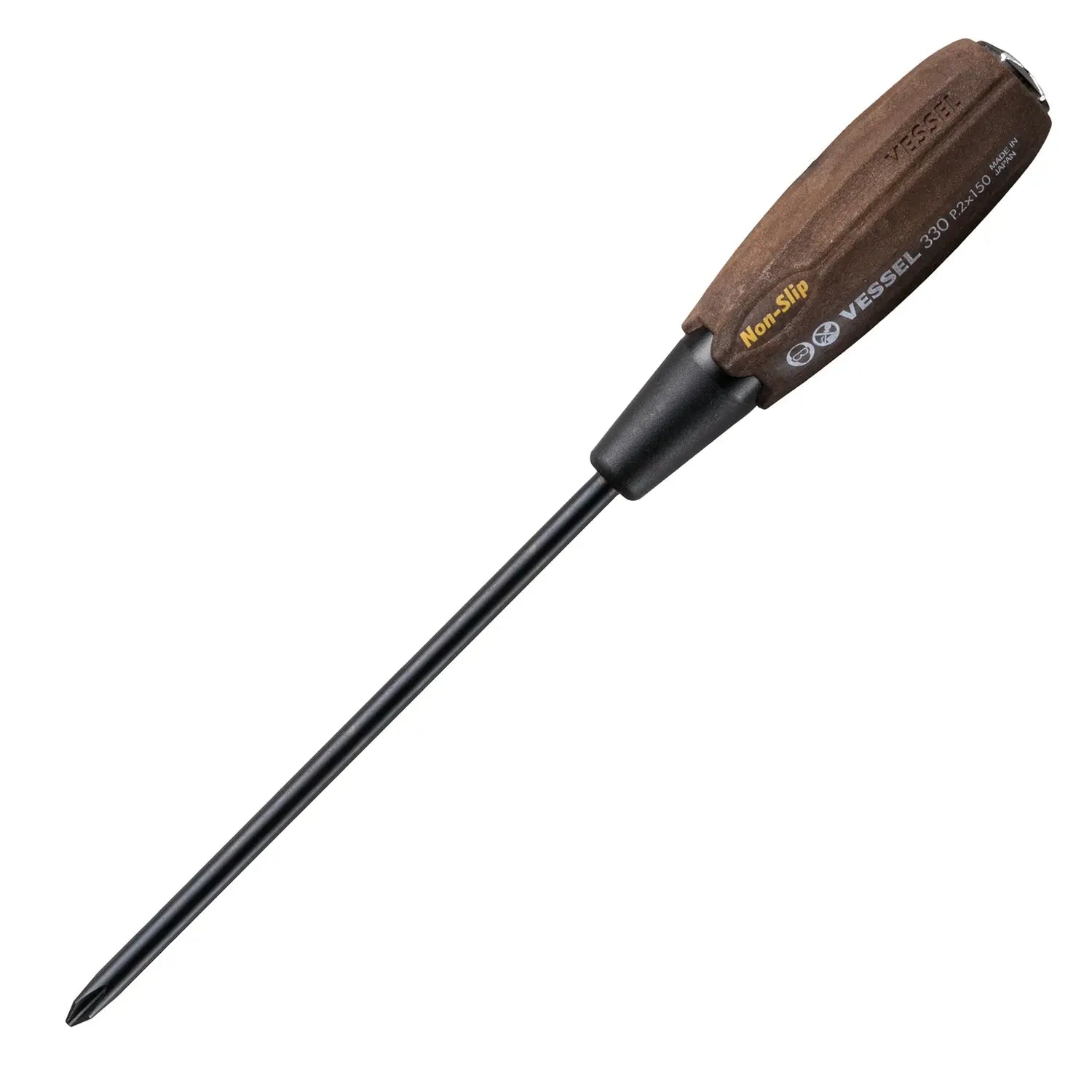 Vessel Tools Wood-Compo Tang-Thru Screwdriver, PH2 x 150mm - VL 330P2150 Vessel Tools