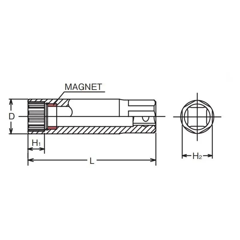 Ko-ken Tools 3/8 Sq. Dr. 12 point Magnetic Spark Plug Socket - 12mm Ko-ken Tools