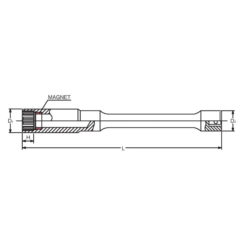 Ko-ken Tools 3/8 Sq. Dr. Extension 12-Point Magnetic Spark Plug Socket 14mm Ko-ken Tools