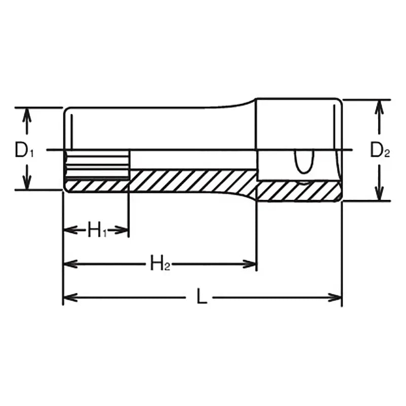Ko-ken Tools 3/8 Sq. Dr. Socket Whitworth 3/8 12 point Length 55mm Ko-ken Tools