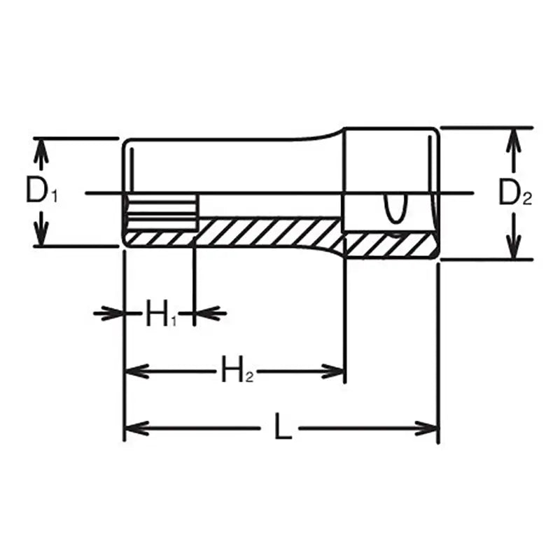 Ko-ken Tools 3/8 Sq. Dr. Socket 11mm 12 point Length 40mm Ko-ken Tools