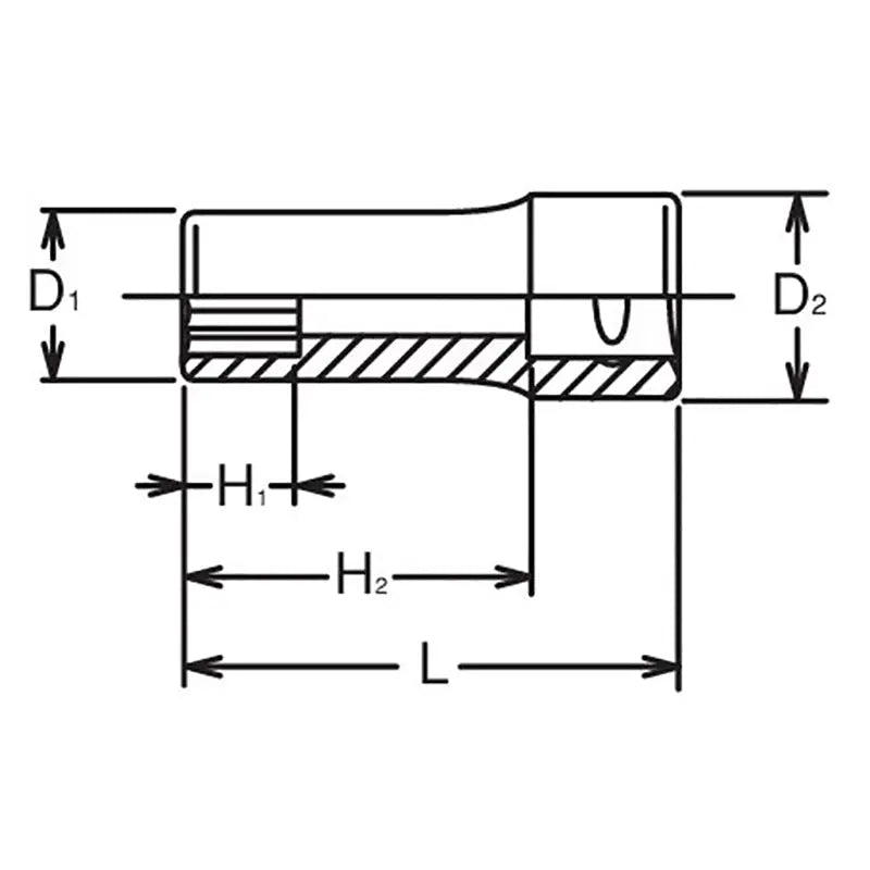 Ko-ken Tools 3/8 Sq. Dr. Socket 9mm 12 point Length 40mm Ko-ken Tools