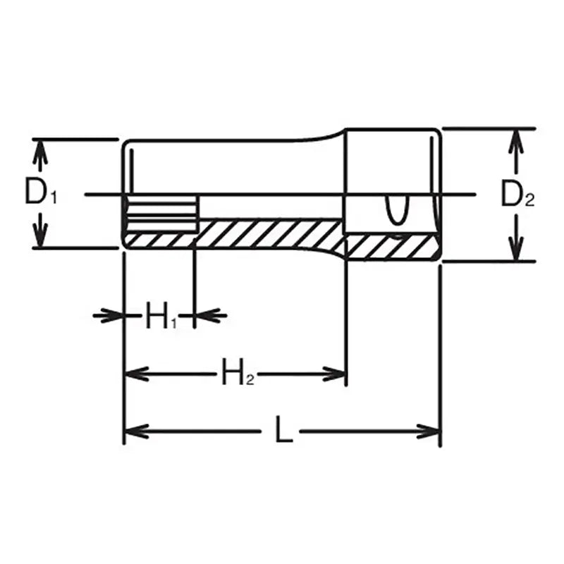Ko-ken Tools 3/8 Sq. Dr. Socket 1/2 12 point Length 40mm Ko-ken Tools