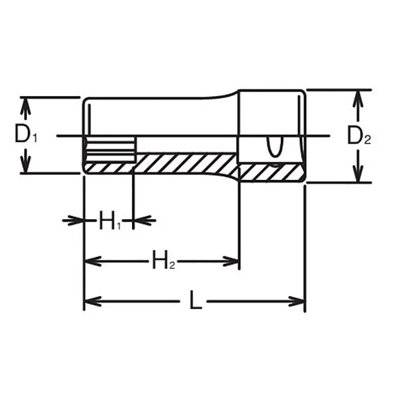 Ko-ken Tools 3/8 Sq. Dr. Socket 3/8 12 point Length 40mm Ko-ken Tools