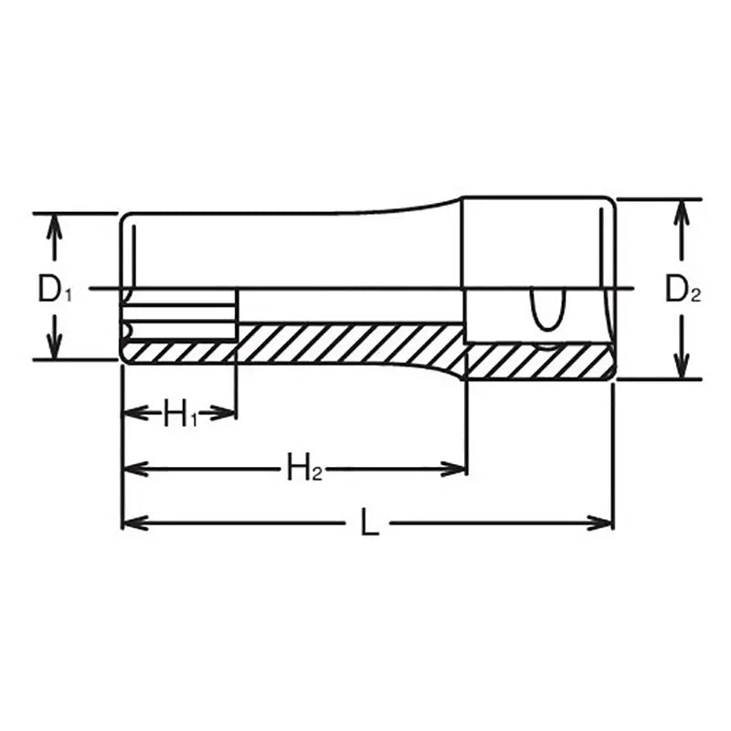 Ko-ken Tools 3/8 Sq. Dr. Socket 6mm Surface Length 55mm Ko-ken Tools