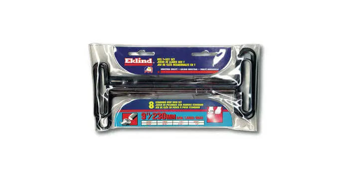 Wright Tool Set of 8 Fractional T-Loop Standard Comfort Grip T-Handle with Pouch, 3/32 in - 1/4 in, 9 in Long - WT 9E33198