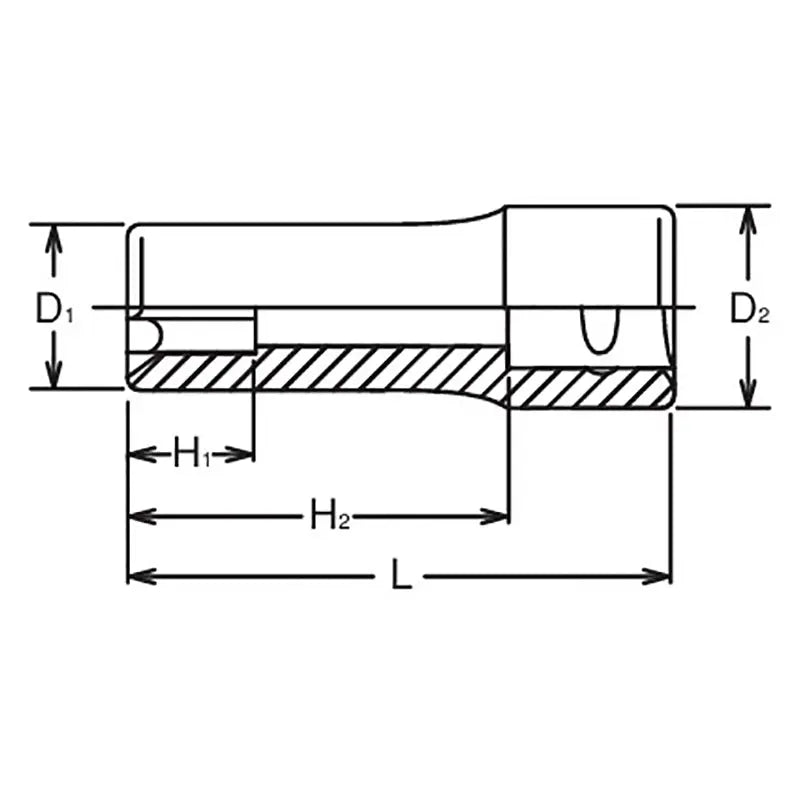 Ko-ken Tools 3/8 Sq. Dr. Deep TORXÂ® E16 Socket - Length 55mm Ko-ken Tools