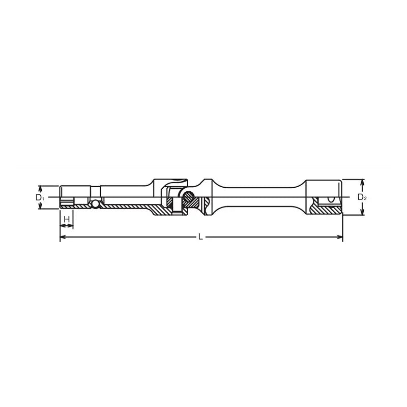 Ko-ken Tools 3/8 Sq. Dr. Universal Socket 8mm 6 point Length 150mm For Glow Plug Ko-ken Tools